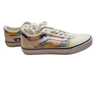 Vans NEW Ward Cream Floral Low Top Sneakers